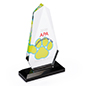 Acrylic rectangle teardrop award with 8.5 inch height