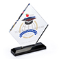 Square diamond recognition trophy with full color printing