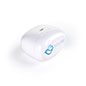 White promotional wireless earphone buds with rounded corner design 