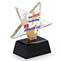 Glass star service award with .50 inch thickness