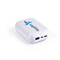 White personalized power bank charger for backup cellphone charging 