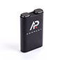 Black power bank with earbuds gift set with free customizable branding 