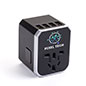 Black promotional universal travel adapter with 1 Type-C Port