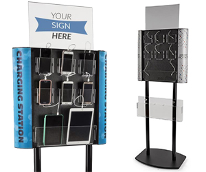 Floor Standing Charging Stations with Literature Pockets