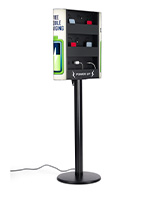 Cell phone charging station with stock graphics