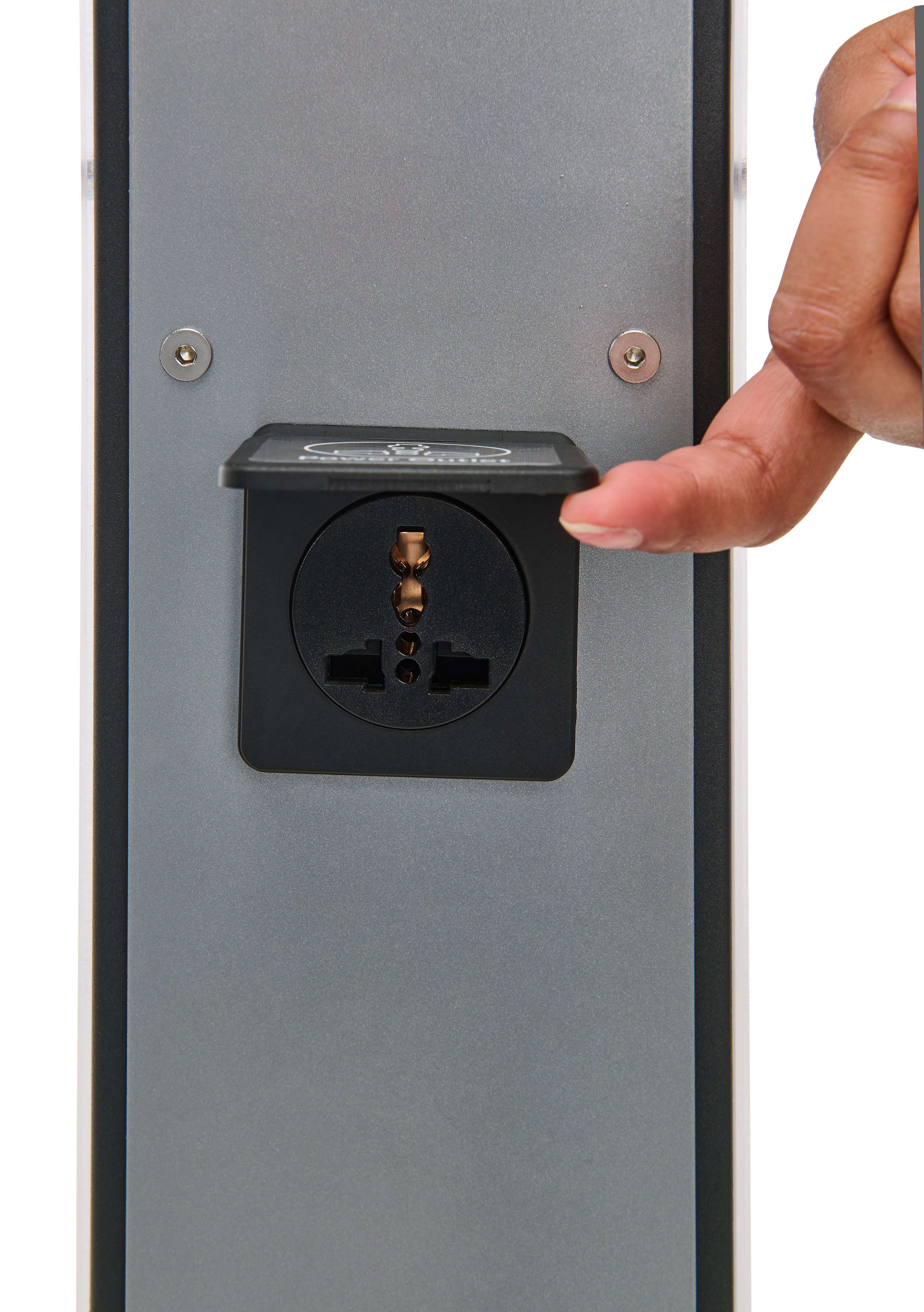 Charging Kiosk for Floor w/ Custom Graphics, 10 Cables, 2 Universal Outlets - Silver - Image 8