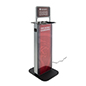 Phone charging station kiosk with custom graphics and durable construction suitable for high traffic areas