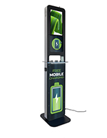 Freestanding charging station with pre-made graphics