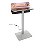 Charging station table with overall width of 27 inches