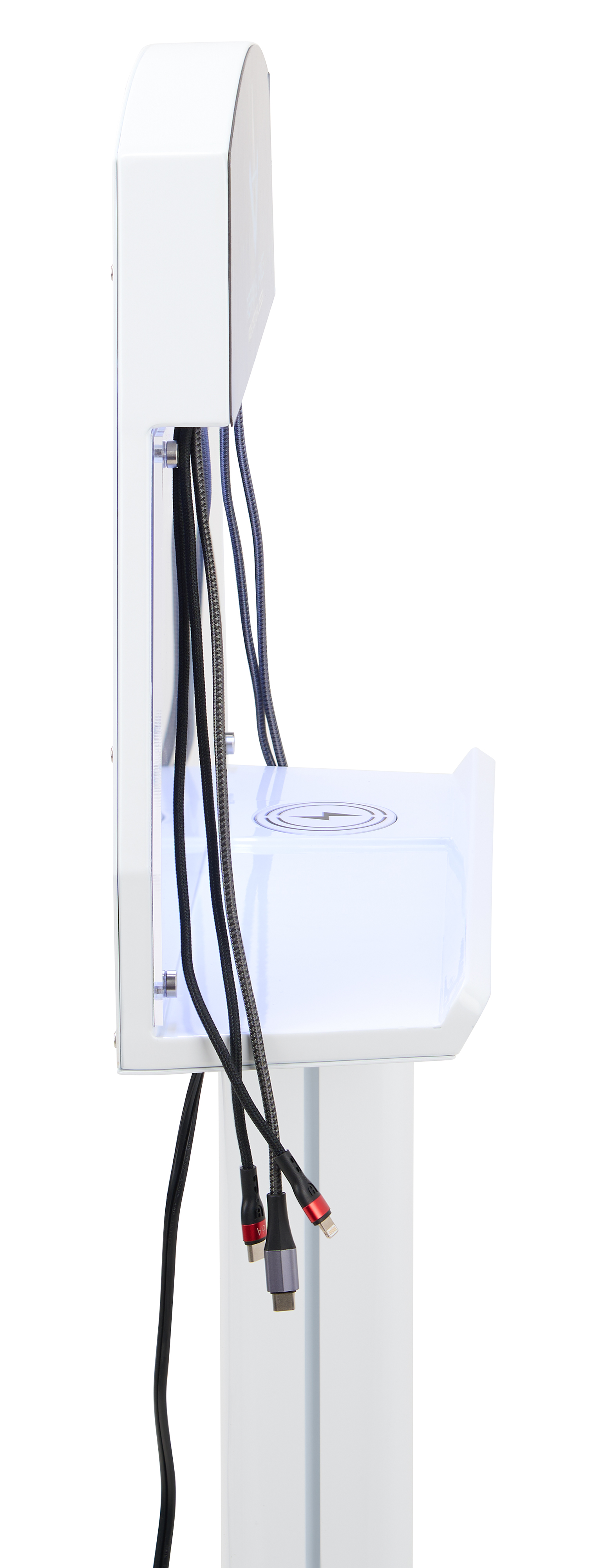 Cell Phone Charging Station w/ Custom Graphics, 5 Cords and Wireless Charging - White - Image 5