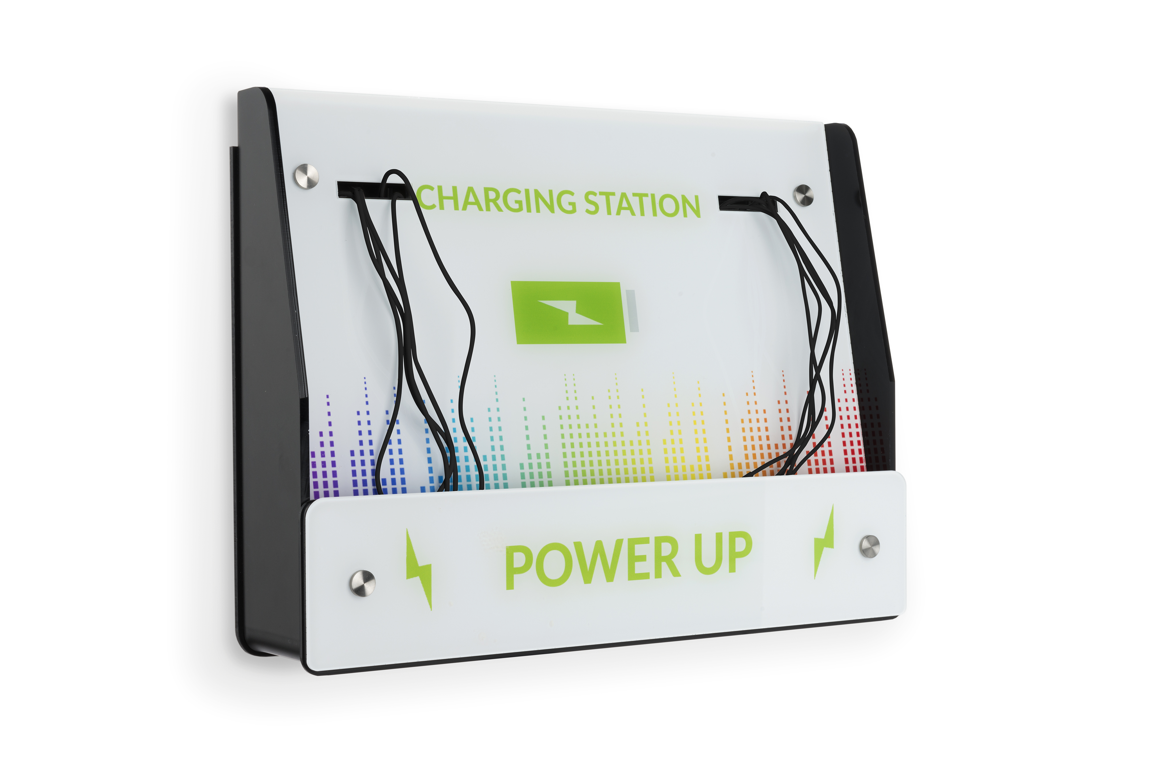 Charging Kiosk for Wall, 10 Cables, 8-Pin Charging & Micro-USB, Custom Graphics - Image 2