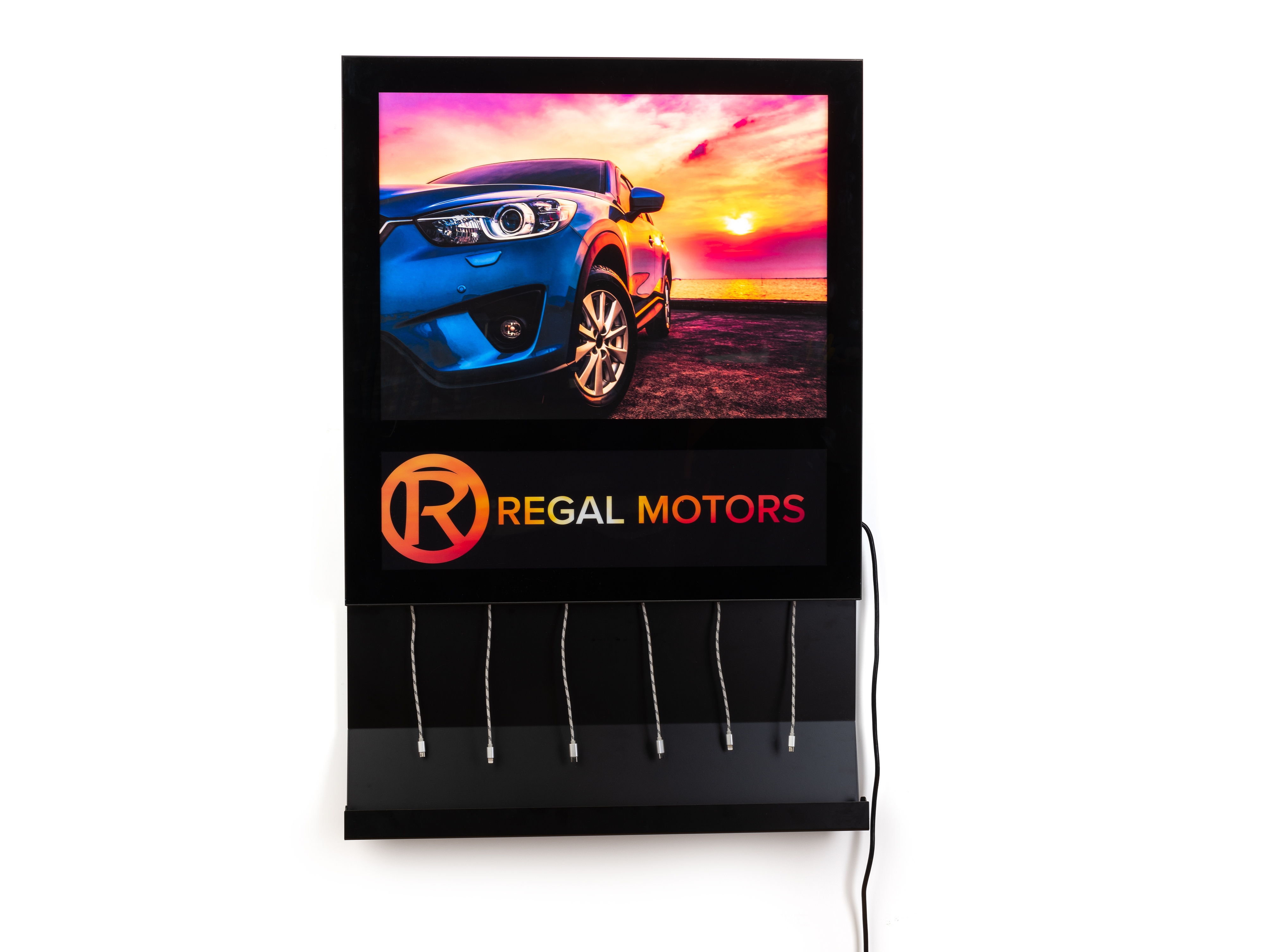 Charging Station for Wall, 6 Cables, 23" x 24" Custom Poster - Black - Image 3