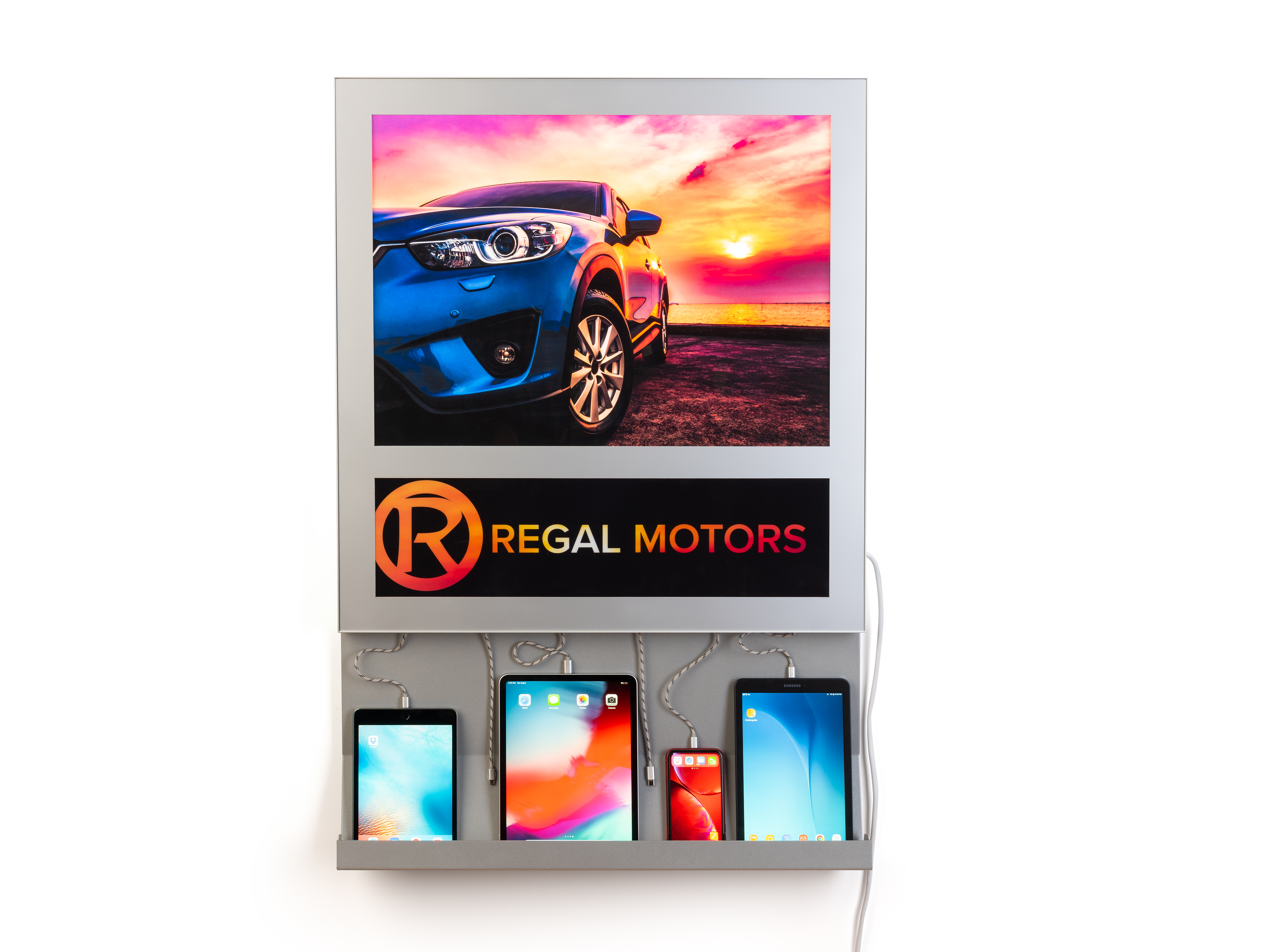 Charging Station for Wall, 6 Cables, 23" x 24" Custom Poster - Silver - Image 3
