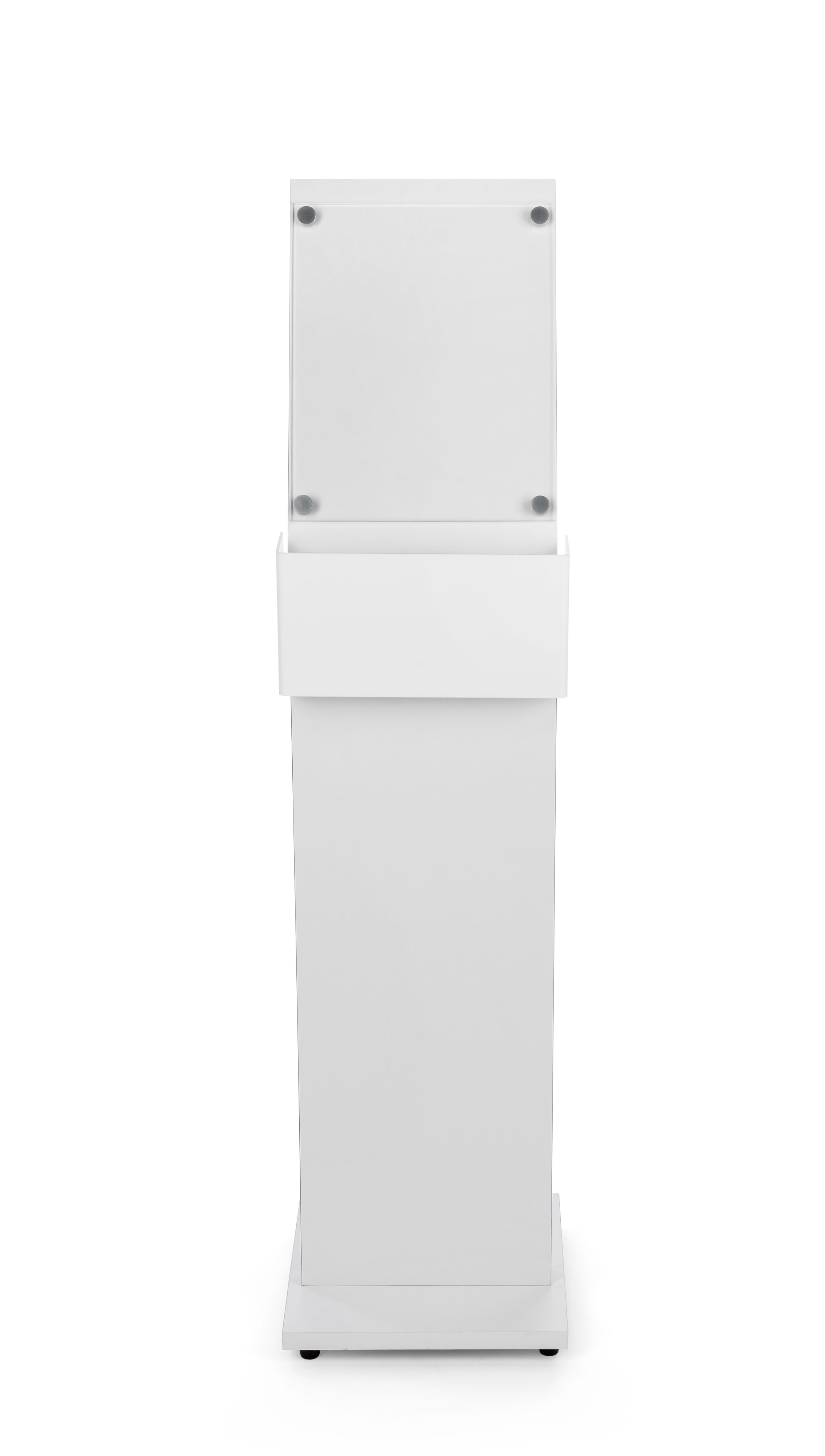 Charging Kiosk for Floor w/ 8.5 x 11 Sign Holder, 3 Cables, 5 Device Capacity – White - Image 4