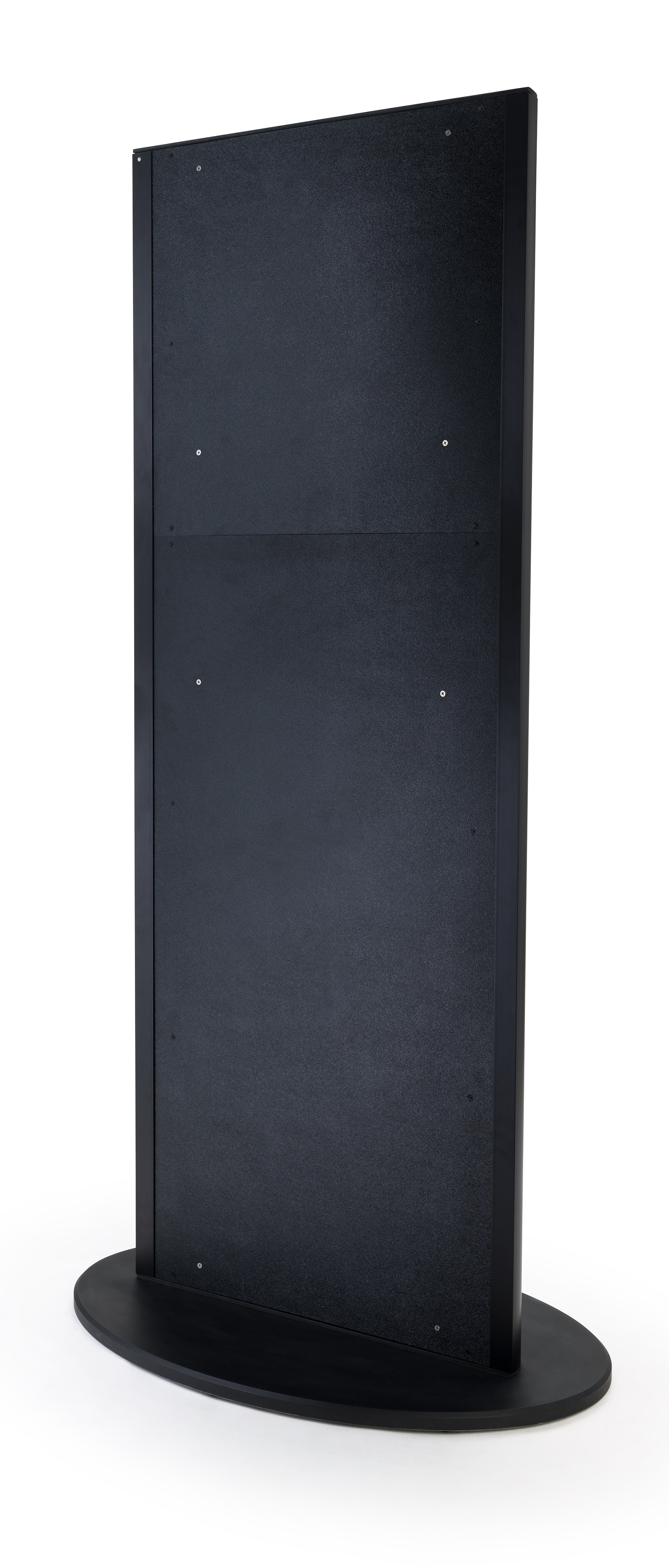 Weighted Display Frame Advertising Charging Kiosk | Black Frame w/ Weighted Round Base ...