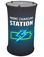 Mobile device charging table with black counter