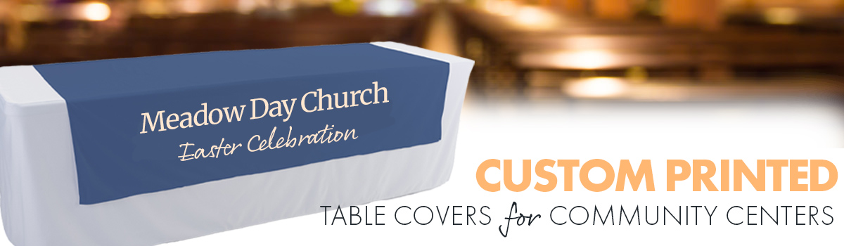 Custom printed church table linens