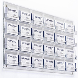 clear wall mounted business card rack