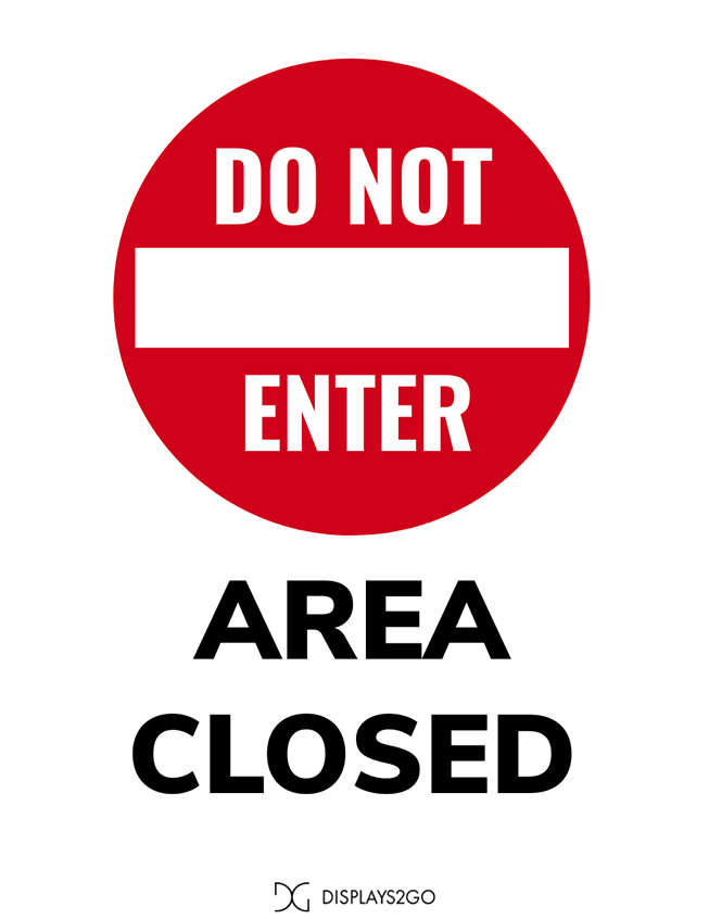 area closed printable sign