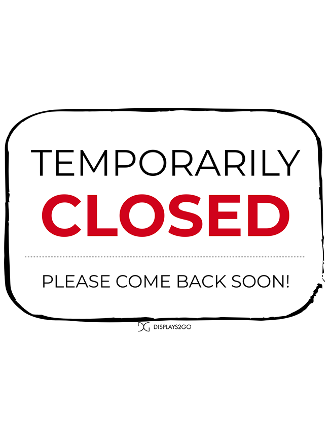 Temporarily Closed printable sign