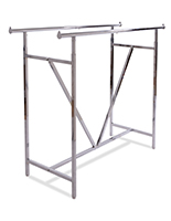 Double rail clothing rack with solid steel construction
