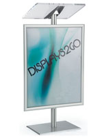 Floor Standing Silver Economy Lectern with Poster Frame