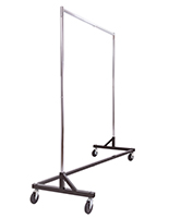 Z garment rack with locking caster wheels