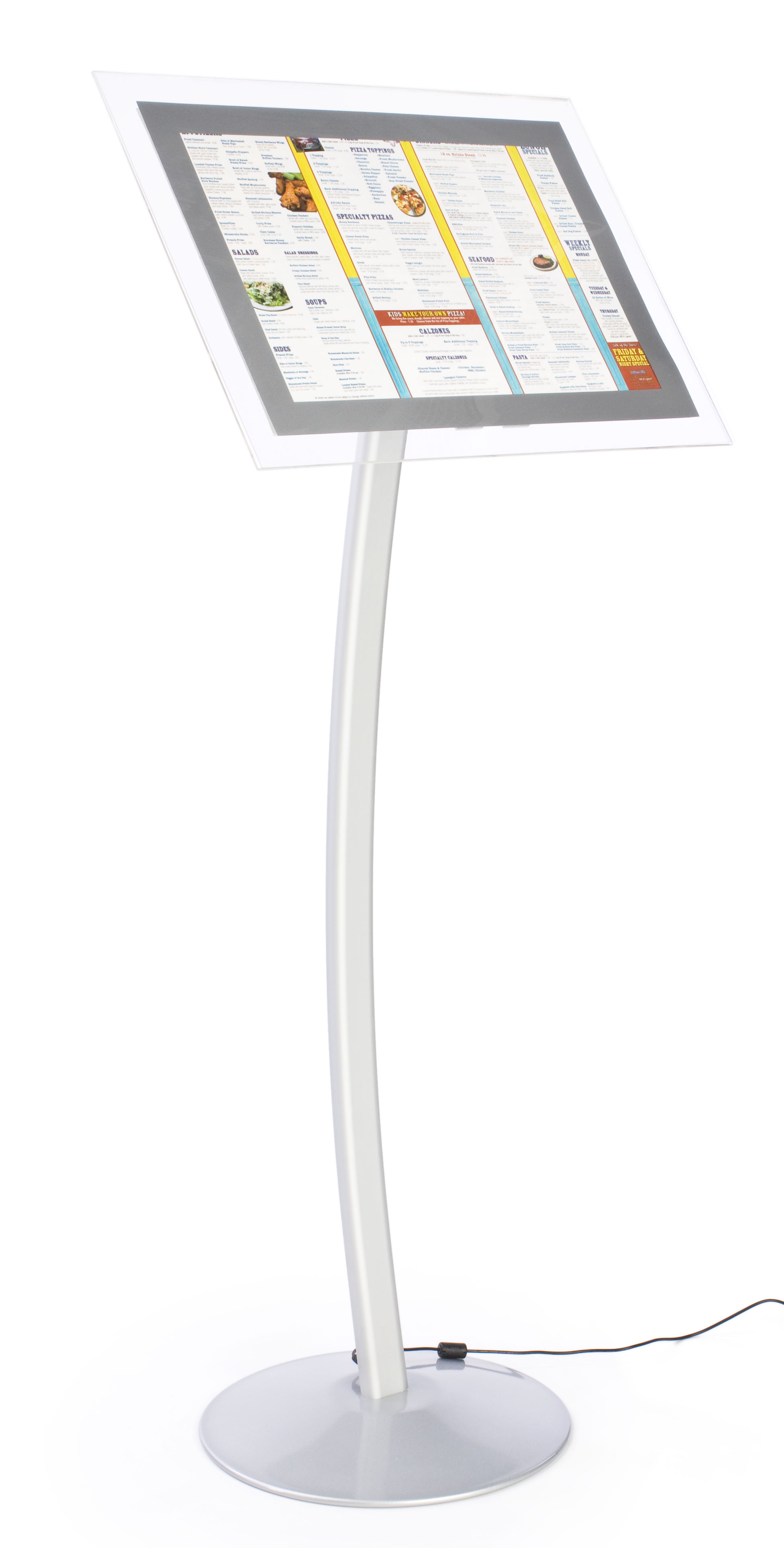 LED Menu Stand | Floor Standing With Tilting Acrylic Frame | Displays2Go