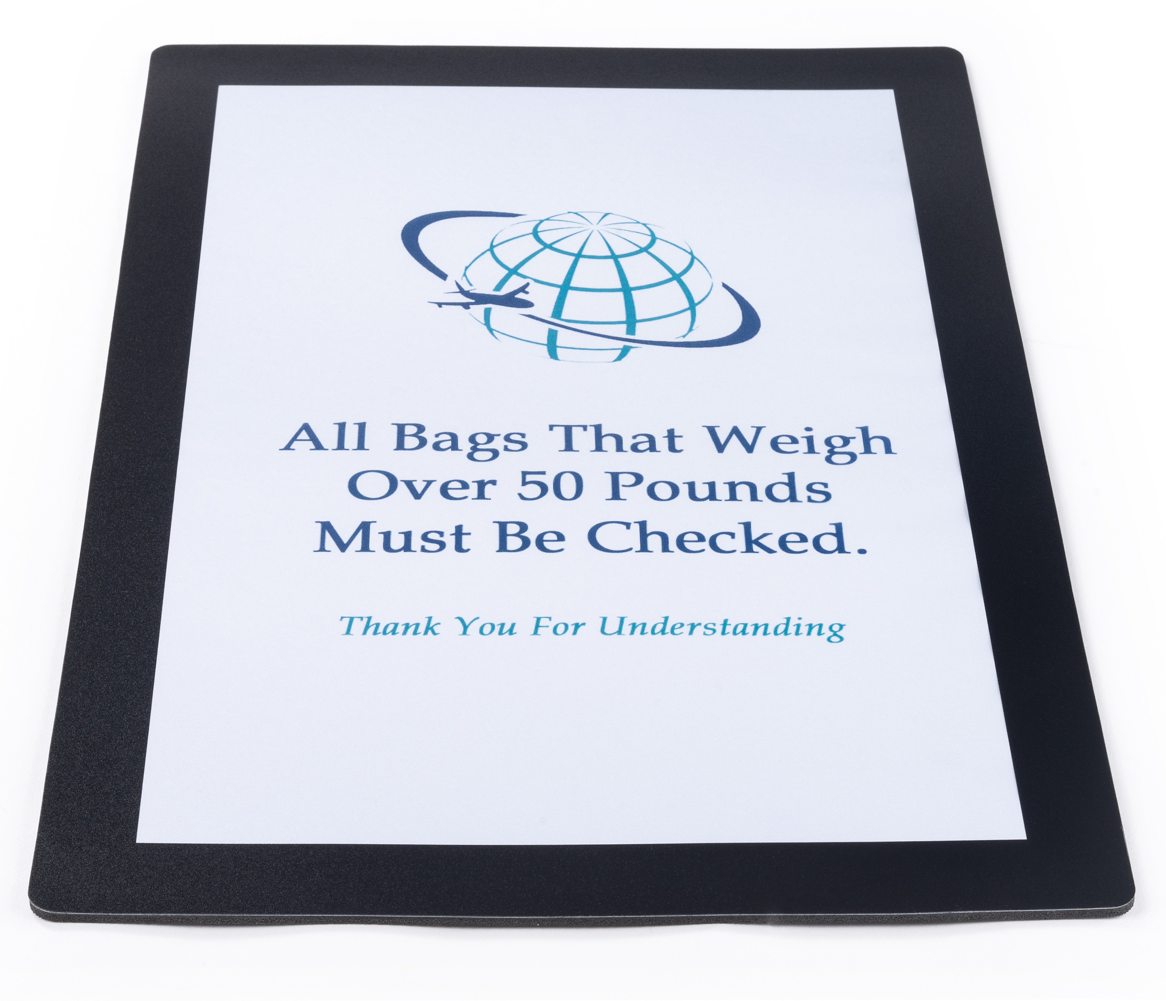 Set of 20, Counter Mats, Non-Skid Rubber Bottom, Countertop Sign Holders  for 11 x 17 Inch Images, Slide-in Design