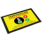 Temperature station counter mat signage with non-glare protective cover