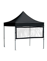 Clear PVC Half-Wall on a Black Canopy Tent