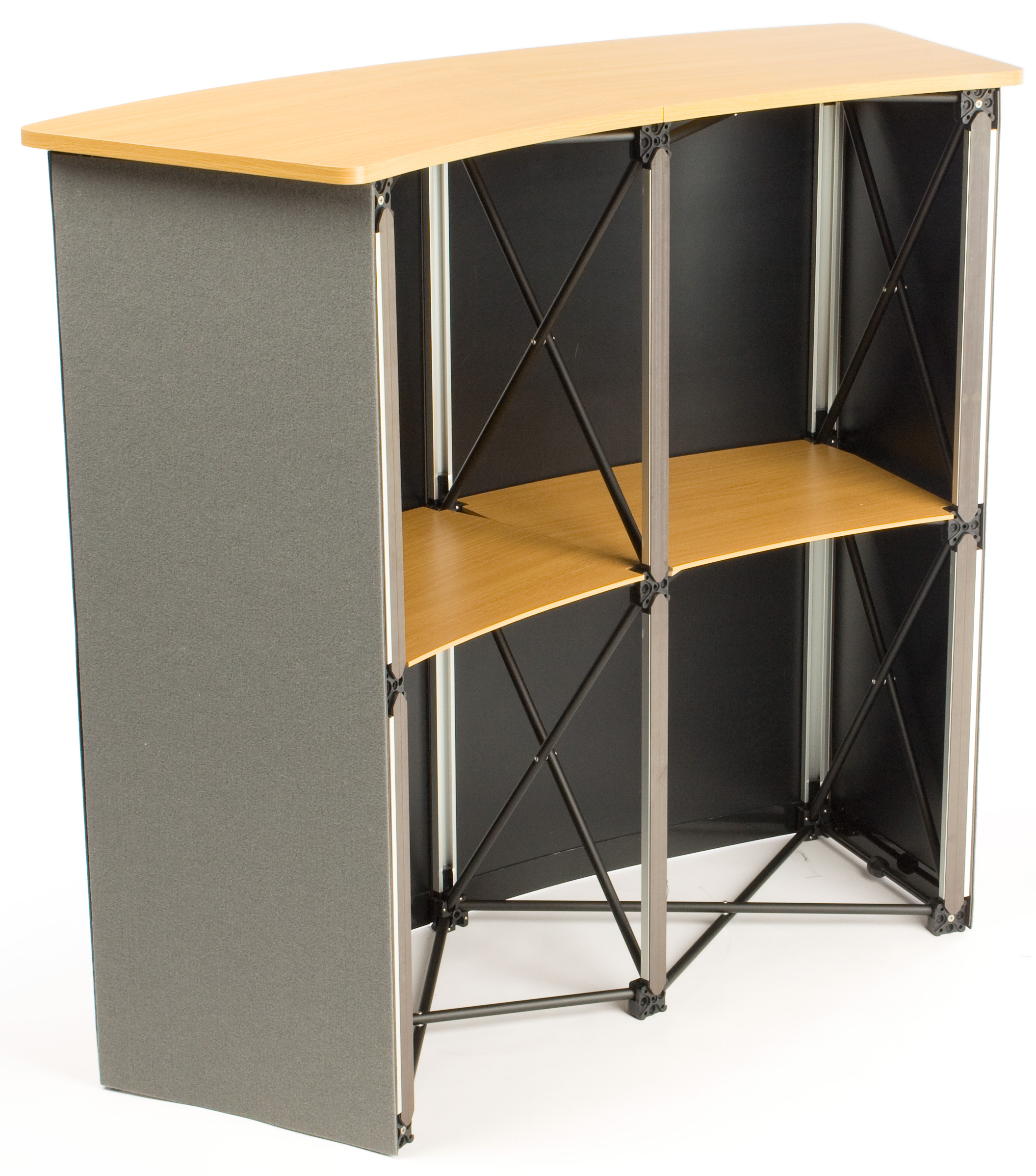43"w Portable Counter with Inner Shelves - Gray - Image 2