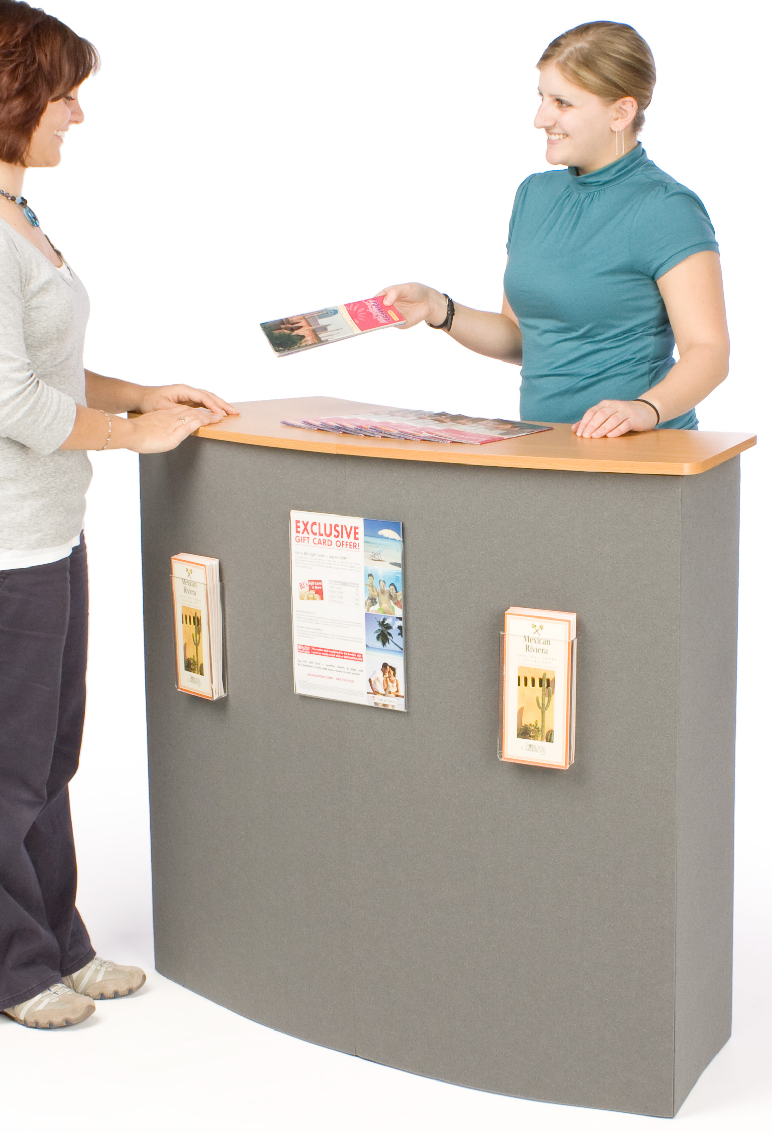 43"w Portable Counter with Inner Shelves - Gray - Image 4