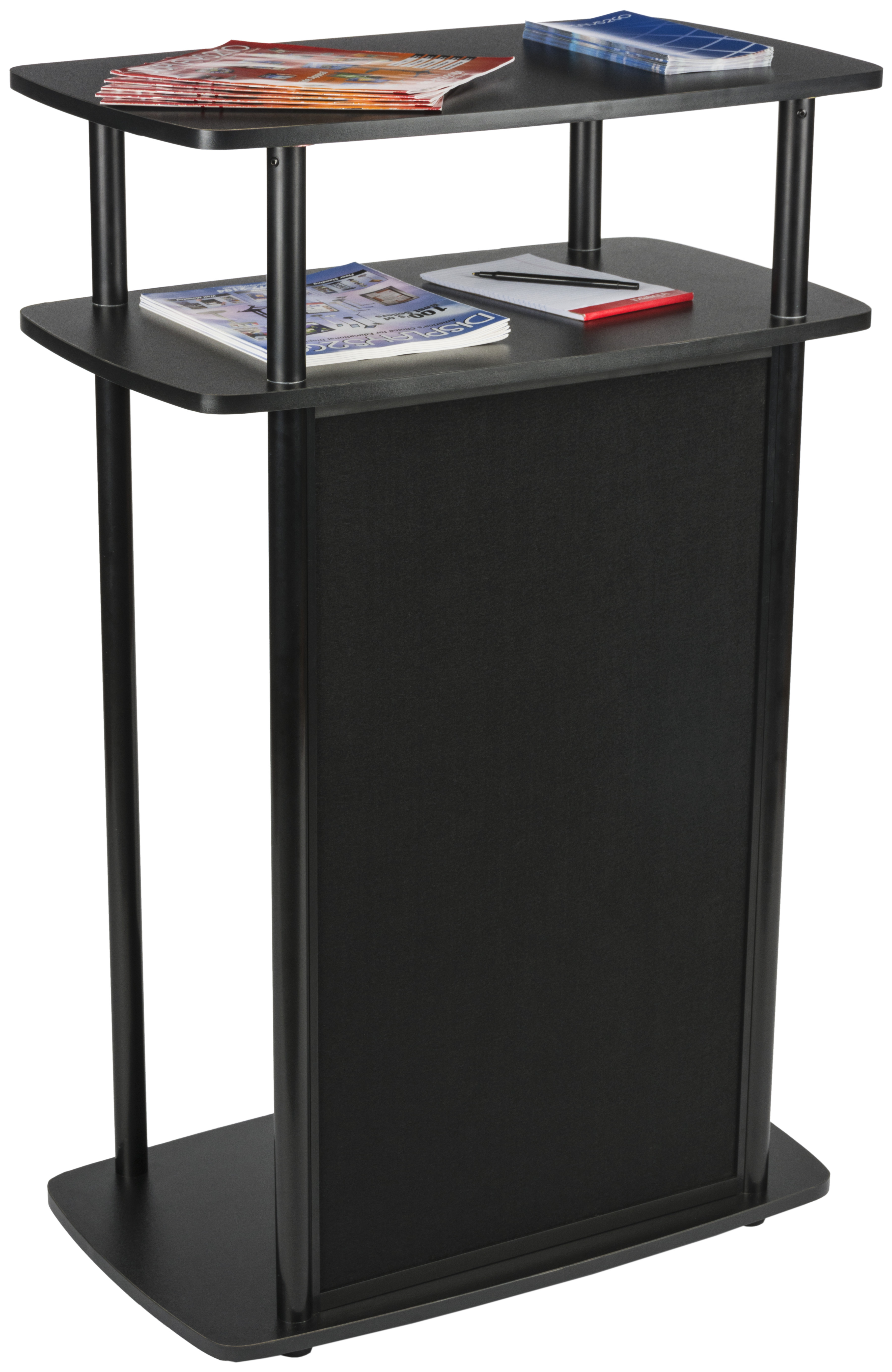 40.75” Tall Portable Counter w/ Inner Shelf, Hook-and-Loop Panel - Black - Image 3