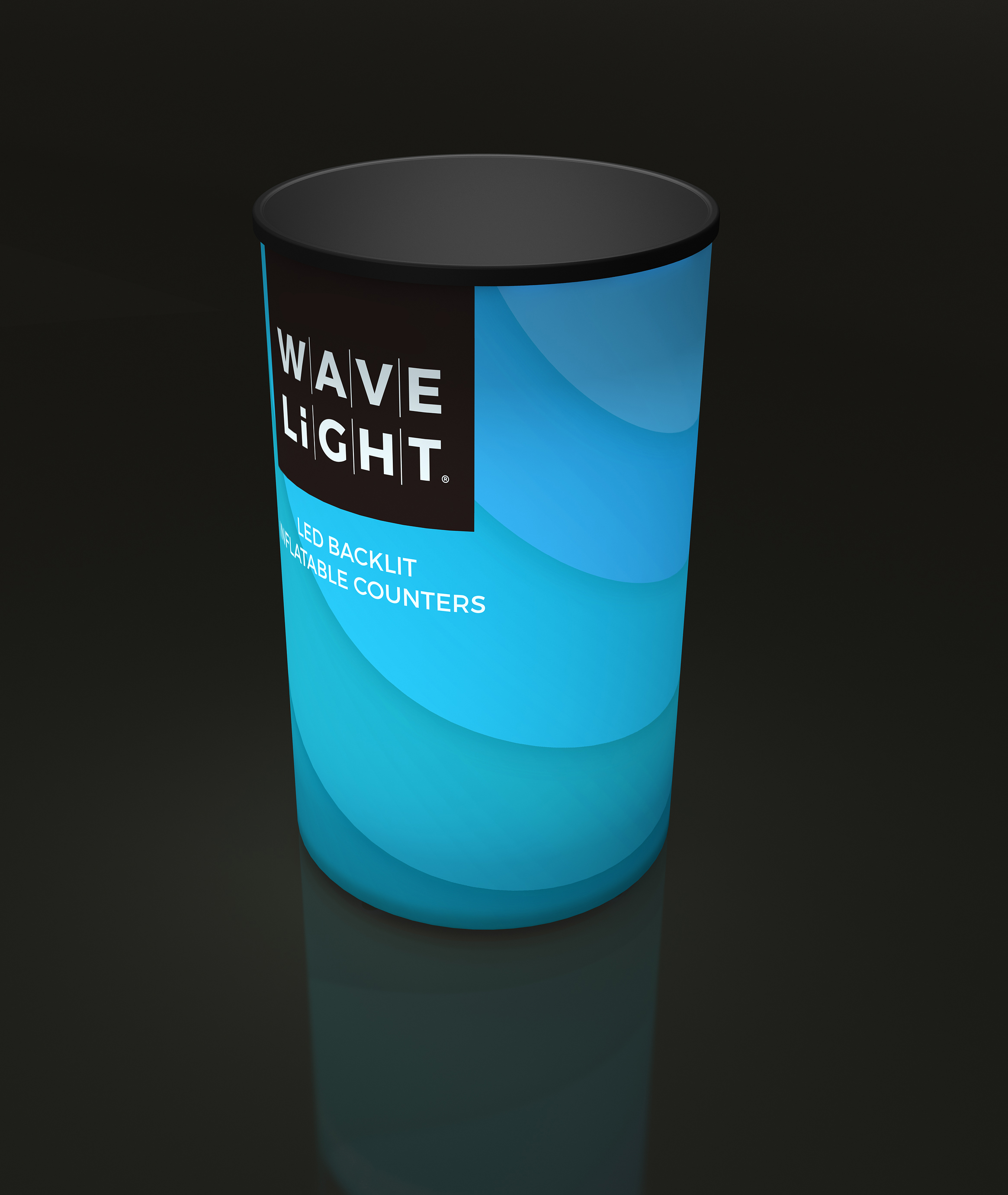 Wavelight Table Tall Round Backlit Inflatable Counter | WaveLight Air | Displays2Go