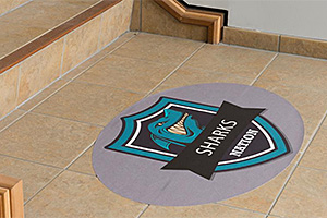 Peel and stick vinyl floor decals