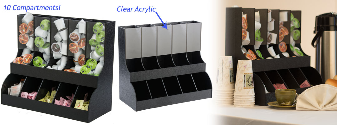 Acrylic Coffee & Tea Station Organizer with Wood Tray – MyGift