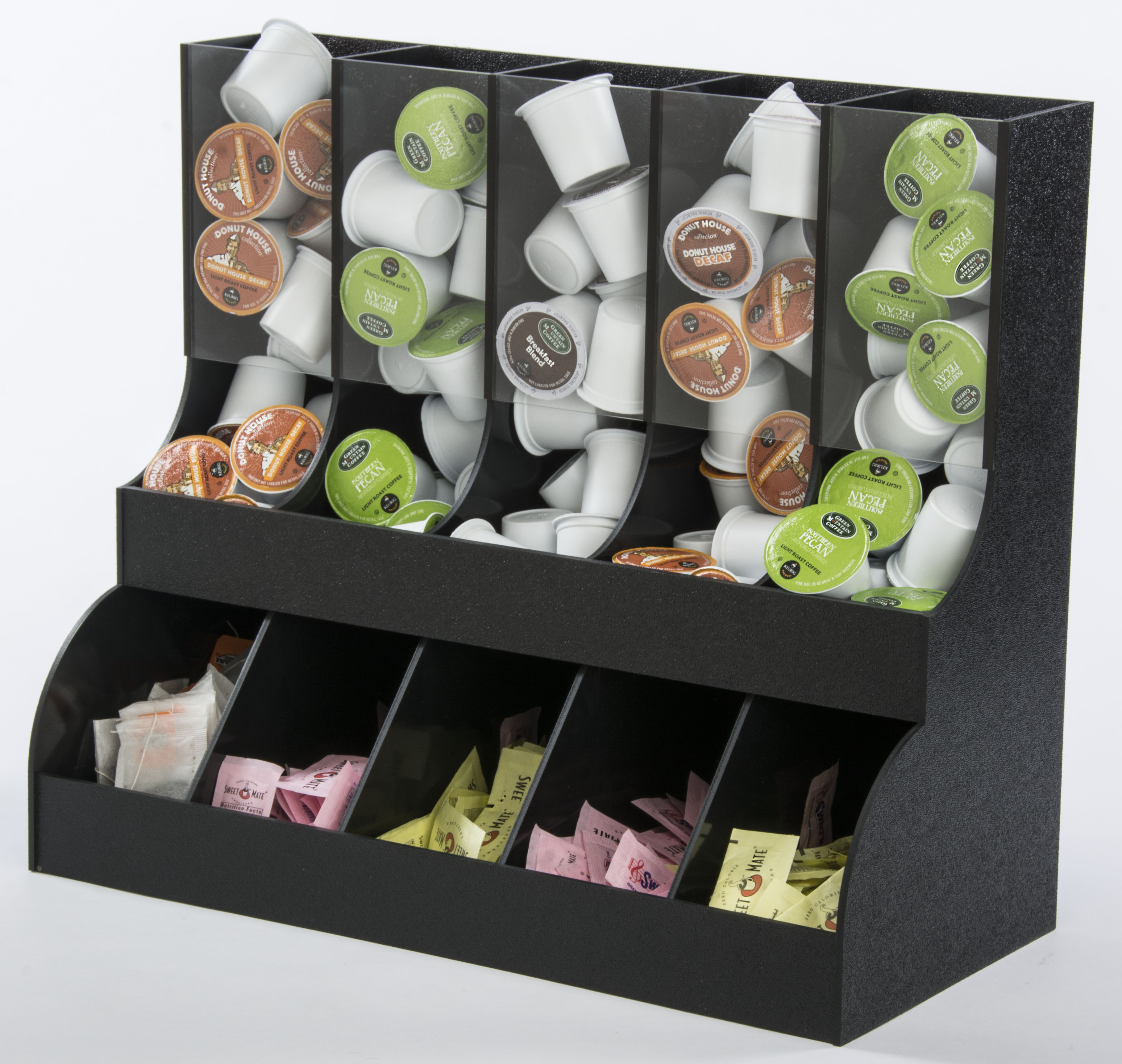 OnDisplay Acrylic 2 Section Flip Top Storage Bin for Coffee  Pods/Candy/Tea/Bulk Items - Office/Home/Retail Store Display Organizer -  Vandue