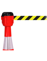 Cone-Mounted Retractable Belt Barrier, 15' Strap