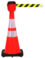 Traffic Cone with 15' Belt & Reflective Collars