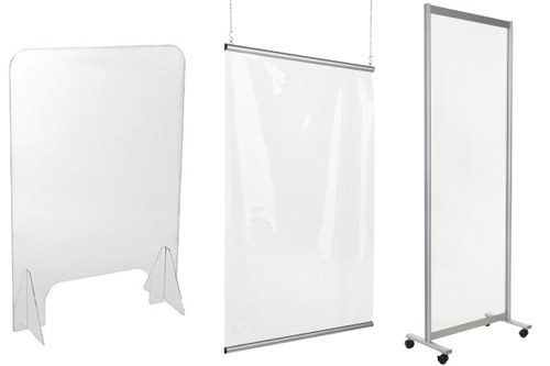 Coronavirus safety sneeze guards for retail countertops