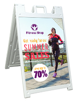 Sidewalk Sign with Printed Boards, Double Sided