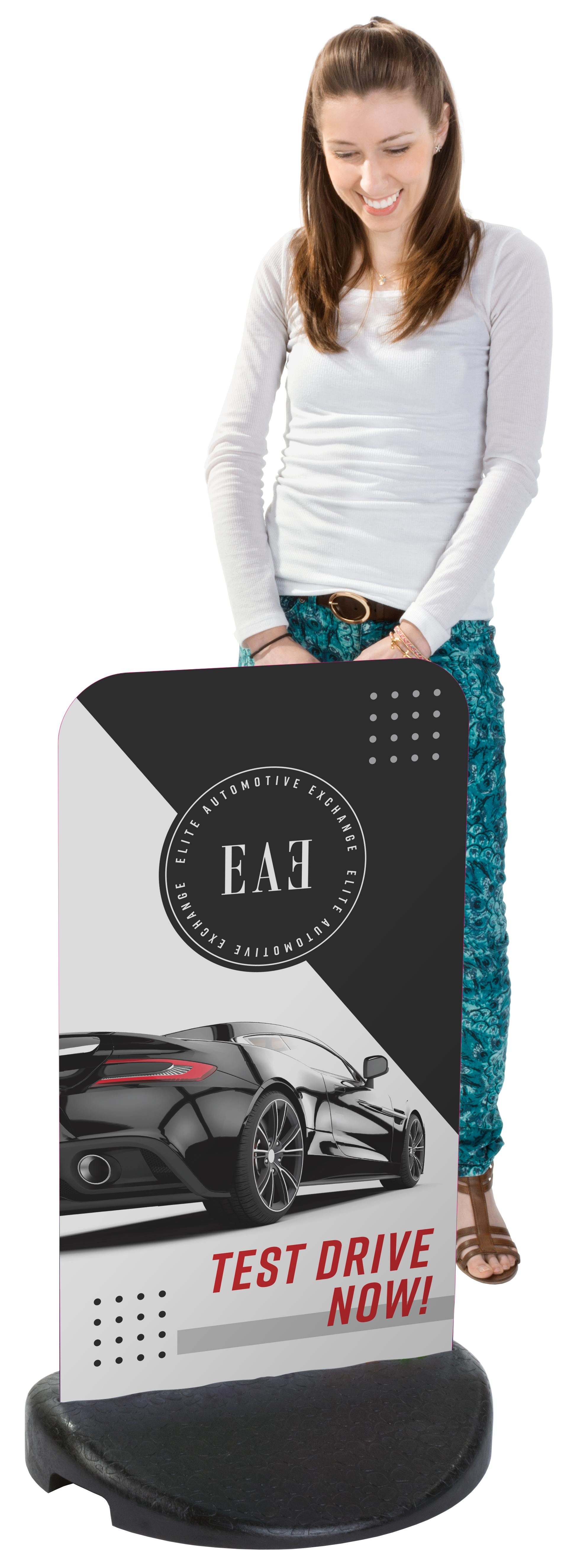18” x 31” Weighted Sidewalk Sign Stand, Custom Printing, Double Sided - Black - Image 4