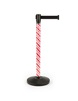 Holiday stanchion with clear post