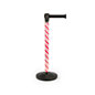 Holiday stanchion with black retractable belt