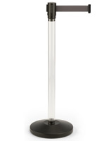Fillable Clear Stanchion with Gray Belt