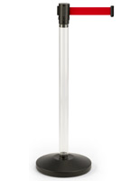 Fillable Clear Stanchion with Red Belt