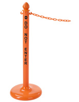 Orange Stanchion Safety Post & Chain Kit for Commercial Use