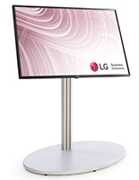 LG 43" Commercial Display w/ 4K UHD & Embedded Media Player, Tilting Base - Silver
