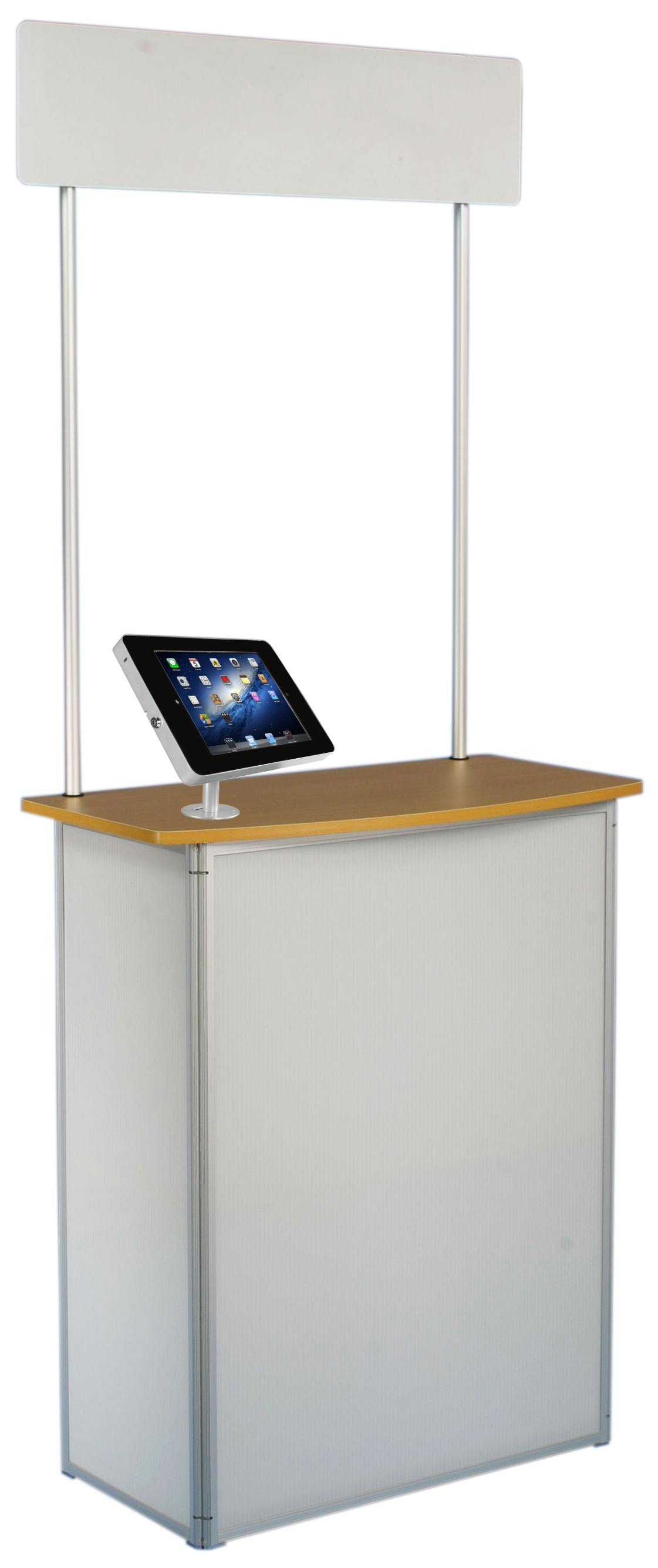 Exhibition Counter with iPad Holder | Portable with Header & Shelves ...